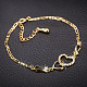 Brass Cubic Zirconia Link Chain Bracelets BJEW-EE0003-01G-2
