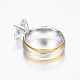 304 Stainless Steel Couple Rings RJEW-P057-02-4