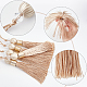 GORGECRAFT 8PCS Large Tassel Key Colorful Handmade Silky Floss Tiny Craft Tassels with Plastic Beads for DIY Craft Accessory Home Decoration(PeachPuff) HJEW-GF0001-23B-4