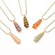 Teardrop Mixed Stone Pendant Necklace for Girl Women NJEW-JN03683-1