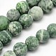 Brins de perles rondes en jaspe tache verte naturelle G-D678-12mm-1