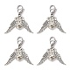 Alloy Wings and Iron Bell Pendant Decoration HJEW-JM01309-02-1
