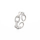 304 anillo de puño abierto con forma de cadena de cable de acero inoxidable para mujer RJEW-S405-178P-3