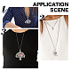 SUNNYCLUE 1 Box 8Pcs 4 Sets Snap Button Necklace Tree of Life Charms Rhinestone Eye Feather Charm Large Crescent Moon Snap Buttons Base Tray Stainless Steel Lanyard Necklace for Women Sweater Chain DIY-SC0021-47-5