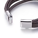 Braided Leather Cord Multi-strand Bracelets BJEW-F349-14P-4