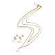Doppellagige Halsketten mit Herzanhänger aus synthetischer Muschel und baumelnde Ohrstecker SJEW-F217-03B-G-1