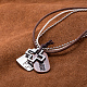 Unisex Retro Cross Zinc Alloy Pendant and Leather Cord Necklaces NJEW-BB15990-6