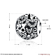 Полые круглые 925 стерлингового серебра кубического циркония европейские шарики STER-BB15827-3