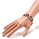 Set di braccialetti elastici con perle di vetro rotonde color caramello per bambini e genitori BJEW-JB07176-5