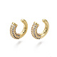 Brass Micro Pave Clear Cubic Zirconia Cuff Earrings EJEW-R114-024-NF-3