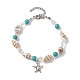 Set di braccialetti con ciondoli stella marina in lega da 3 pz BJEW-JB10090-3