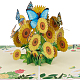 3D-Sonnenblumen-Popup-Grußkarte aus Papier AJEW-WH0038-32-1