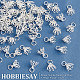 HOBBIESAY 60pcs Brass Filigree Bead Cap Bails 8x8mm Plated Metal Bell Bead End Charm Cap 7-Petal Floral Silver Filigree Prong Spacer Bead Cap for Bracelets Necklaces Jewelry DIY Craft KK-HY0001-21-4