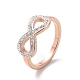 Crystal Rhinestone Infinity Finger Ring RJEW-D120-01RG-1