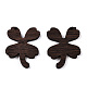 天然ウェンジウッドペンダント  染色されていない  花のチャーム  ココナッツブラウン  37x29x3.5mm  穴：2mm WOOD-T023-74-3