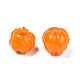 手作りランプワークビーズ  花  オレンジ  10~11x11.5~12.5mm  穴：1.2mm LAMP-T016-11I-3