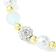 Bracelet de perles rondes en pierre de lune synthétique BJEW-JB09560-2