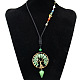 Natural Green Aventurine Chips Tree of Life Pendant Necklace FIND-PW0027-04E-1