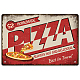 SUPERDANT Homemade Pizza Tin Sign Fast Food Tin Sign Vintage Metal Signs Tin Funny Wall Art Painting Iron Decor for Pizza Shop Fast Food Festaurant Outdoor Wooden fence decoration AJEW-WH0189-070-1