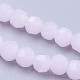 Sfaccettate rotonde imitazione giada fili di perle di vetro X-EGLA-J042-4mm-29-3