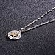 Shegrace magnifique 925 collier pendentif rond en argent sterling micro pave aaa zircone cubique JN256A-2