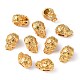 Real 24K Gold Plated Brass Skull Beads KK-K093-06G-3