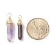 Natural Amethyst Double Terminated Pointed Pendants PALLOY-JF01211-01-4