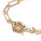 Bracelet de cheville à maillons de perles naturelles avec chaînes en laiton pour femme AJEW-AN00524-5