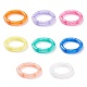 9Pcs 9 Color Candy Color Acrylic Curved Tube Chunky Stretch Bracelets Set for Women BJEW-JB08138-1