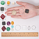 Sunnyclue diy 8 pares de kit de fabricación de aretes con cuentas acrílicas de imitación de piedras preciosas DIY-SC0007-34-3