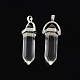 Natural Quartz Crystal Pendants with Alloy Findings G-R278-33P-1