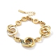 Placcatura ionica (ip) 304 braccialetto a maglie con anelli intrecciati in acciaio inossidabile BJEW-F466-01G-1