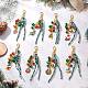 Подвесные украшения из сплава эмали и стекла на рождественскую тематику HJEW-JM03732-1