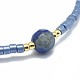Adjustable Natural Lapis Lazuli Braided Bead Bracelets BJEW-F391-A10-3