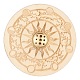 木製太陽模様スティック用線香立て  真鍮ホルダー付き  瞑想アロマセラピー炉家の装飾  フローラルホワイト  100x5mm WICR-PW0009-05C-02-1