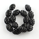 Natural Carved Obsidian Stone Bead Strands G-R270-64-2