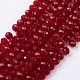 Dark Red Transparent Glass Rondelle Bead Strands X-GLAA-R029-4mm-02A-1