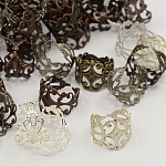 Componentes del anillo de bronce del manguito, en blanco del anillo de filigrana, sin plomo y cadmio, color mezclado, 19mm