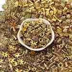 Tibetan Style Alloy Bead Caps, Mixed Shapes, Antique Golden, 5~20x2~10mm, Hole: 0.5mm