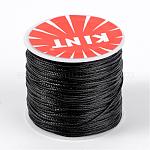 Cordons ronds de polyester paraffiné, noir, 0.6mm, environ 76.55 yards (70 m)/rouleau
