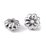 Silver Plating Acrylic Spacer Beads, Flower, Silver Color, about 6mm in diameter, 3mm thick, hole: 1mm
