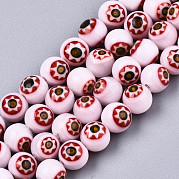 Круглые Millefiori стеклянные бусины нити LK-P001-39