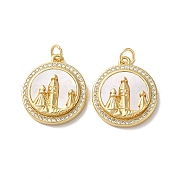 Латунные микропаве прозрачные подвески с фианитом KK-B083-20G-03