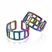304 Stainless Steel Rectangle Cuff Ring RJEW-N038-086