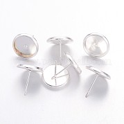 Латунь сеттинги серьга IFIN-Q006-10mm-S-NF