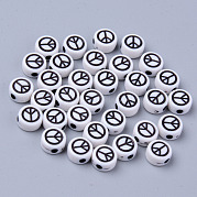 Непрозрачные белые акриловые бусины MACR-S273-42A
