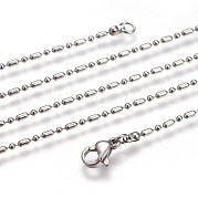 Не тускнеющие шариковые цепочки из нержавеющей стали 304 NJEW-F249-01P