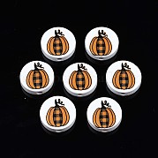 Бусины из натурального дерева с принтом осенней тематики WOOD-T021-88