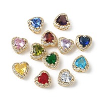 Латунные бусины с камнями-талисманами по знаку зодиака.&nbsp;KK-D372-01G