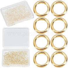 CREATCABIN 500Pcs 18K Gold Plated Open Jump Rings Small Stainless Steel Connectors with Plastic Container Charm Jump Ring Round Bulk for Jewelry Making Craft Bracelet Necklace Earring DIY 2.5mm STAS-CN0001-19